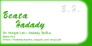 beata hadady business card